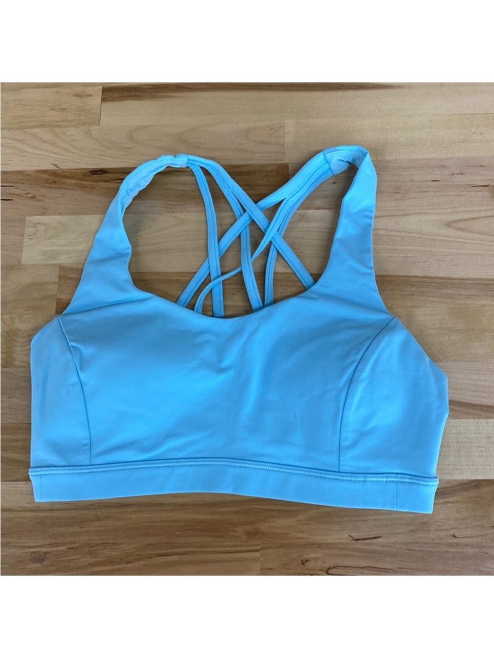 lululemon athletica Light Blue Strappy Sports Bra with Crisscross Back